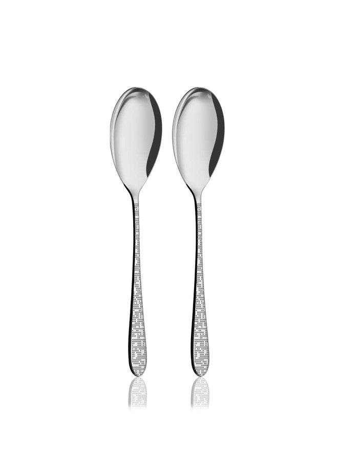 Shri & Sam Stainless Steel Monika with Laser Serving Spoon,2 Pieces - Image 1